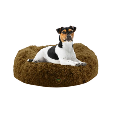 מיטה פרוותית לכלב צבע חאקי 110 ס''מ רכה ומחממת מותאמת לשהייה ארוכה ותומכת