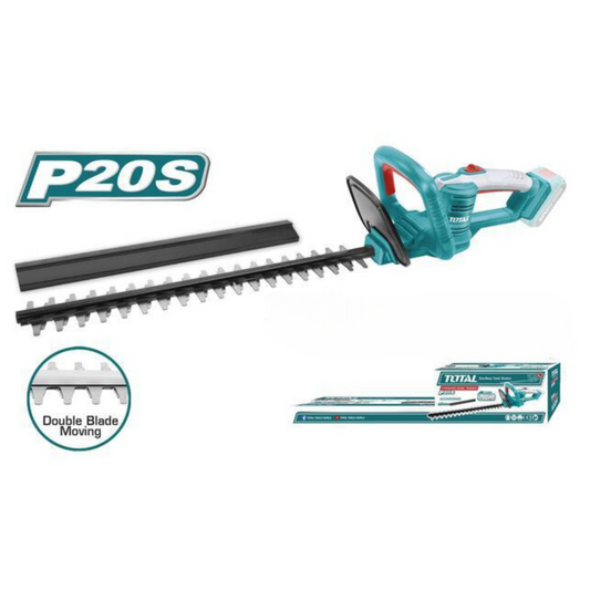 גוזם גדר חיה אלחוטי 20V ליתיום TOTAL - עוצמתי, קומפקטי, כולל סוללה ומטען מהיר