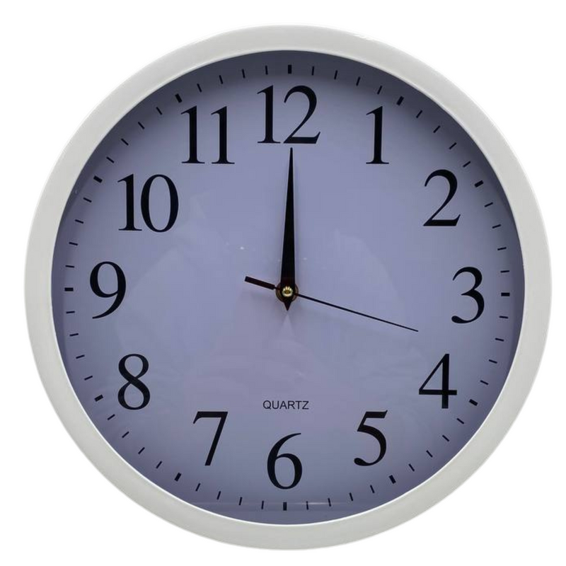 שעון קיר דקורטיבי בקוטר 30 ס"מ מופעל ע"י סוללת אצבע AA (לא כלול)