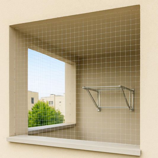 ערכה מקצועית להרחקת יונים - רשת שקופה 3×3 מטר, כולל כל האביזרים הנדרשים, התקנה פשוטה