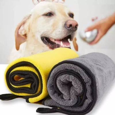מגבת סופגת לכלבים, היפו-אלרגני 70X140 ס"מ בצבע צהוב
