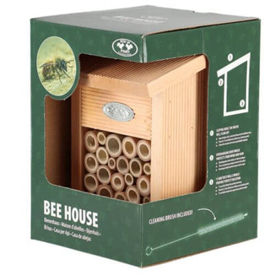 בית לדבורים מעץ 15.9X15.5X22 ס"מ + מברשת לניקוי