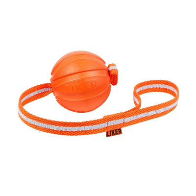 LIKER CORD- כדור משחק איכותי לכלב, קוטר 9 ס"מ, ללא חומרים רעילים, נוח למשחקי משיכה