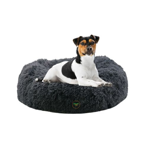 מיטה פרוותית לכלב, רכה ומחממת בצבע אפור 60 ס&