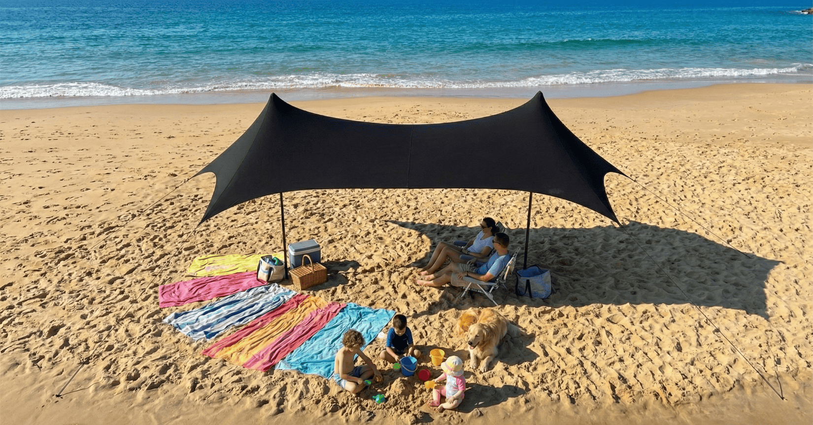 ציליה מושלמת לים וקמפינג להגנה ציליות איכותיות, קלות משקל, מבד לייקרה להצללה גבוהה. פתרון נייד ונוח לקיץ הישראלי. צילייה עם מוטות אלומיניום - פתרון הצללה איכותי