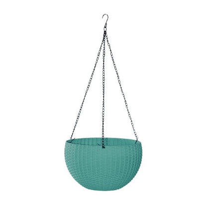 סלסלה תלייה חצי כדור בגימור דמוי ראטן דגם חנה 28 ס"מ במגוון צבעים מרהיבים