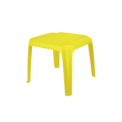 שולחן צד צהוב לבית ולגינה פלסטיק עמיד