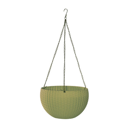 סלסלה תלייה חצי כדור בגימור דמוי ראטן דגם חנה 28 ס"מ במגוון צבעים מרהיבים