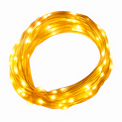 גרילנדה 10 מטר לקישוט החדר והגינה בצבע לבן חם