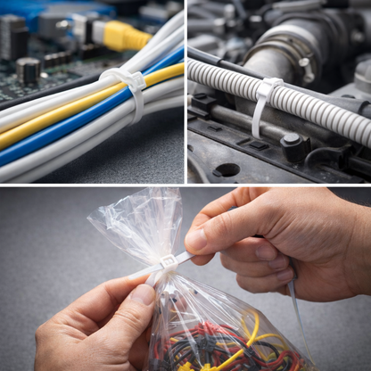 אזיקונים 2.5×100 מ"מ – איכותיים, חזקים ועמידים לתנאי חוץ ופנים סט אזיקונים לבנים בגודל 2.5×100 מ"מ