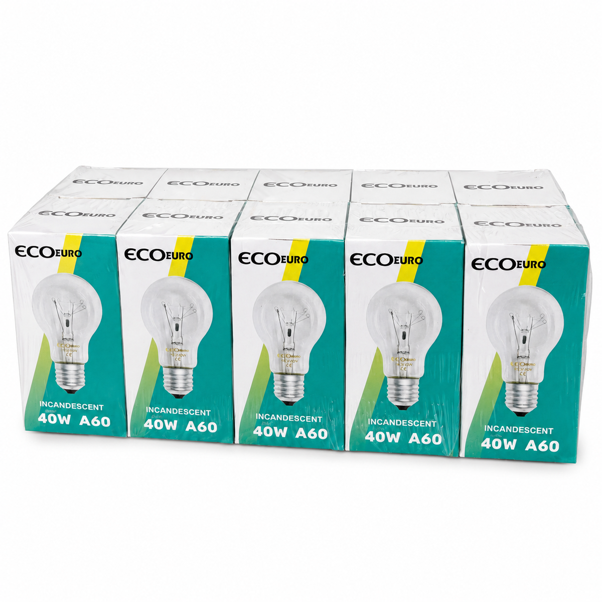 נורת ליבון ECO EURO 40W E27 שקופה – מארז 10 נורות אור חם