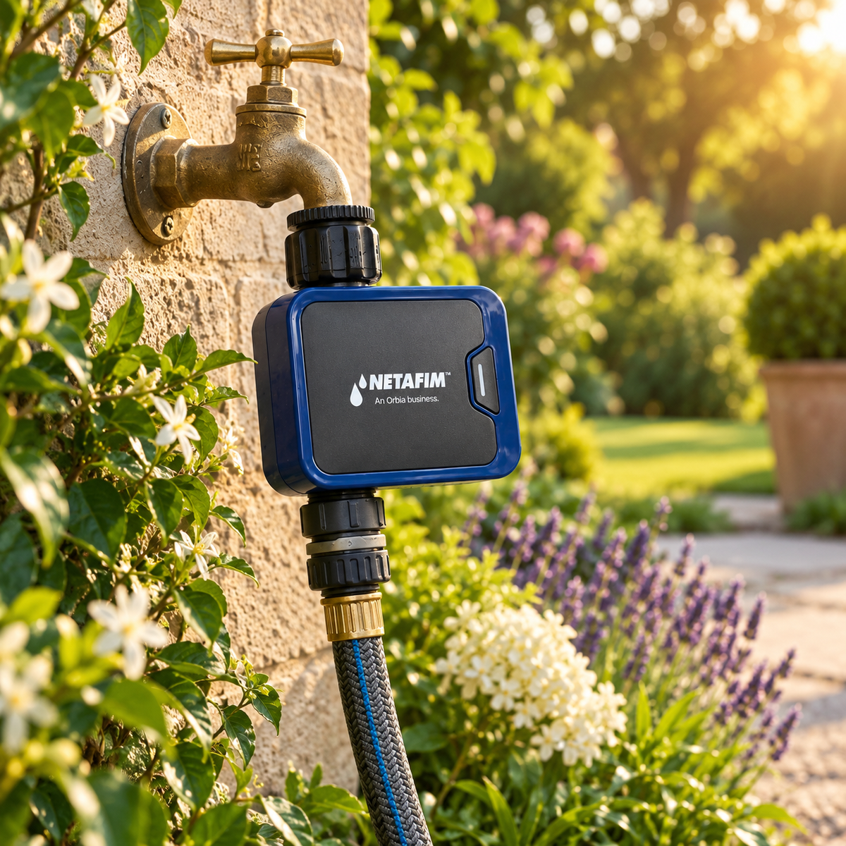 מחשב השקיה חכם Netafim AquaPro Lite עם חיבור Bluetooth - השקיה אוטומטית לגינה מהנייד, ללא צורך