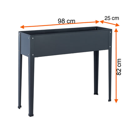 אדנית מתכת מוגבהת בגובה 82 ס"מ לגידול ירקות וצמחים בצבע שחור – גינה ביתית בכל מקום