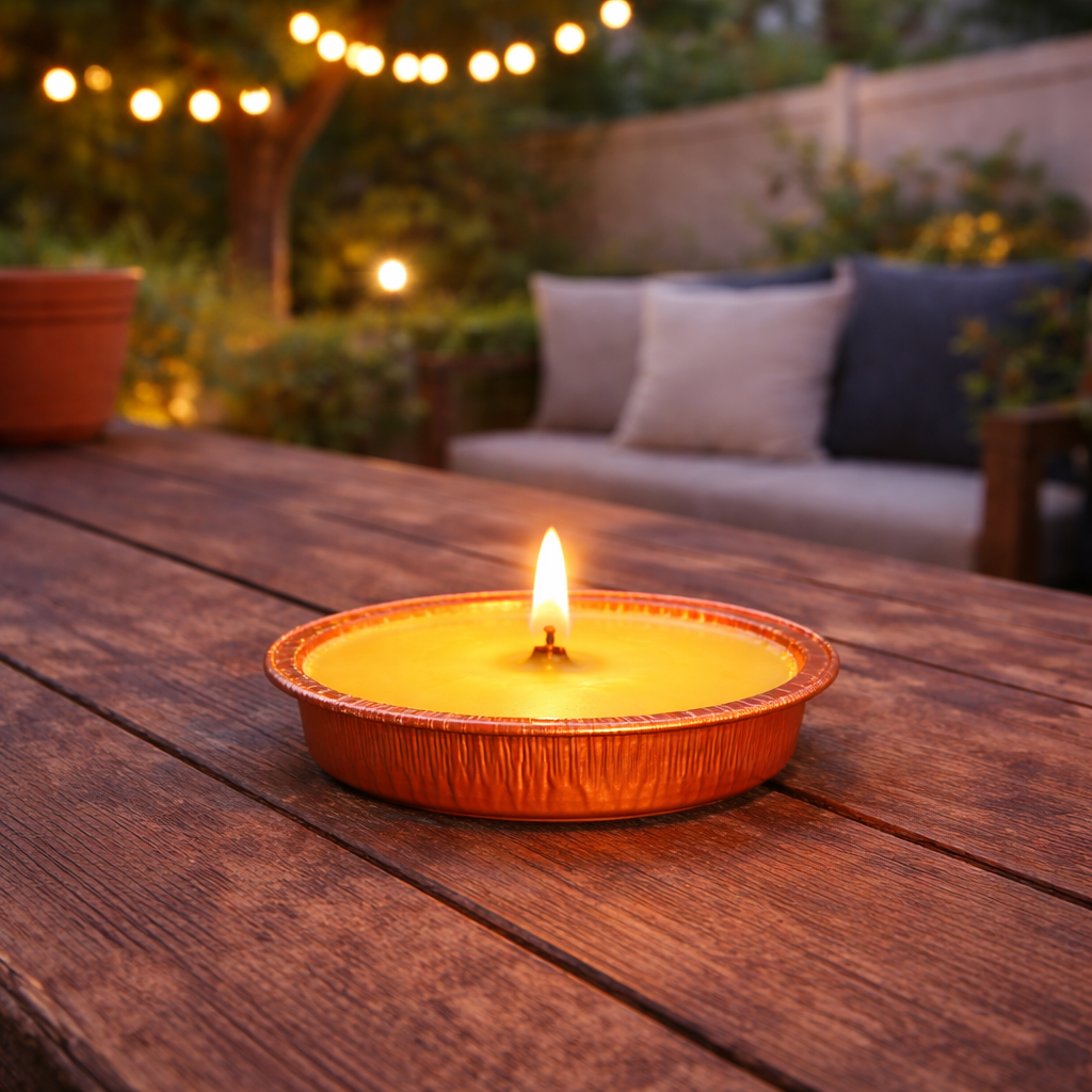 לפיד נר ציטרונלה אלגנטי לפעילות בחוץ, הגנה מושלמת מפני יתושים, עד 10 שעות בעירה, עמיד מרוח