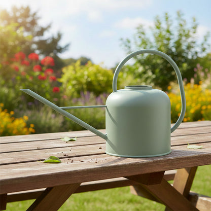 מזלף מים מעוצב מפח עבה עם זרבובית ארוכה במיוחד – 1.2 ליטר, ירוק