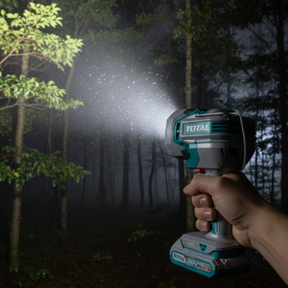 פנס עבודה נטען 20V סופר איכותי עם סוללה 2Ah, מטען מהיר ו-3 מצבי תאורה