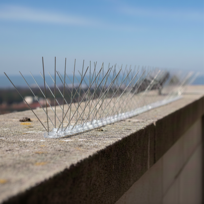 דוקרנים נגד יונים מנירוסטה – דגם W מחוזק | 1,000 יח' (500 מטר) | 8 שנות אחריות