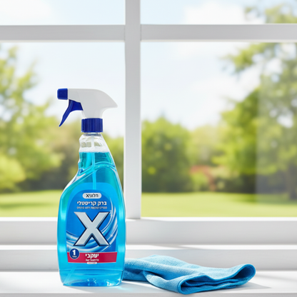 חלוניקס 1 ליטר – ברק קריסטלי לשמשות חומר ניקוי ייעודי לשמשות ולזכוכיות, המעניק שקיפות גבוהה וברק