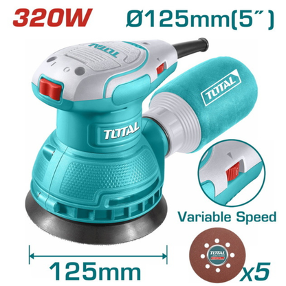 מלטשת אקצנטרית 320W מקצועית – גימור מושלם ושליטה מלאה בכל פרויקט