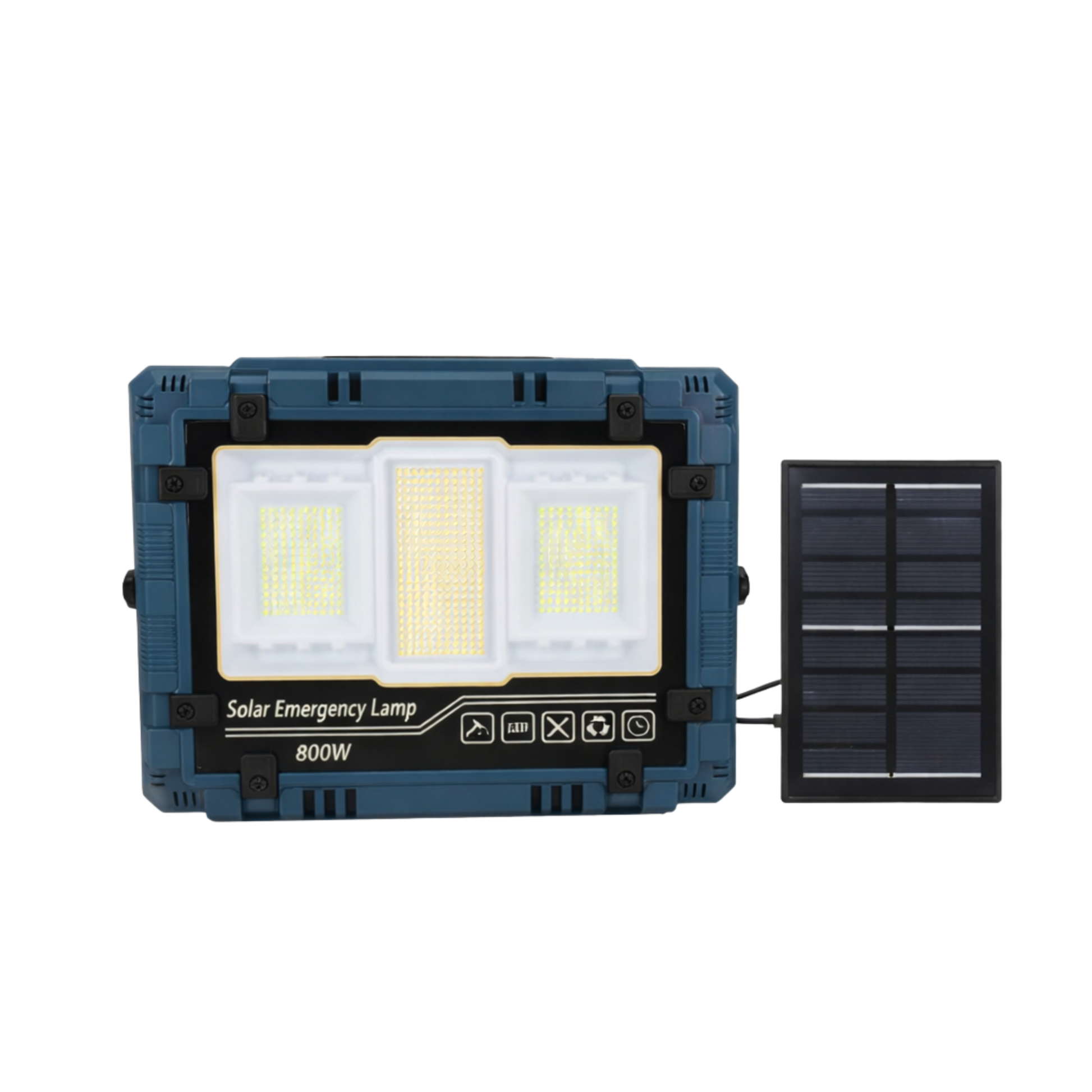 פנס הצפה סולארי 800W High Power – תאורת שטח וחירום עוצמתית עם פאנל נפרד ו-10 סוללות ליתיום