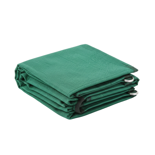 רשת צל מרובעת 5X4 מטר בצבע ירוק מחוזקת עם טבעות אחיזה – 120 גרם למ"ר, עמידה וחזקה במיוחד