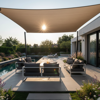 רשת צל מרובעת 3X3 מטר בצבע בז' רשת צל מרובעת זו במידות 3X3 מטר היא הפתרון