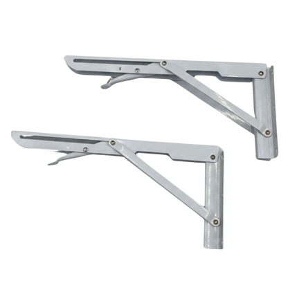 זוג תומך מדף מתקפל עם ידית נוחה לסגירה, אורך 30 ס"מ, כולל ברגים להתקנה