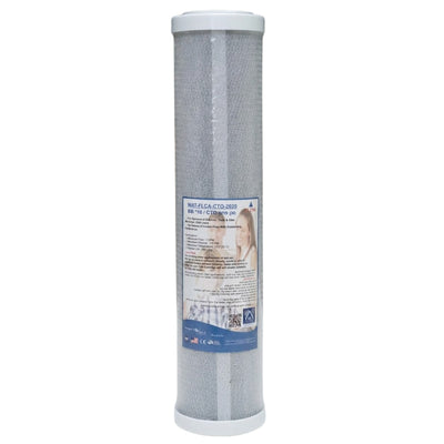 מסנן מים CTO פחם פעיל 20 אינץ' BB - הפחתת כלור, טעם וריח - דגם WAT-FLCA-CTO-2020