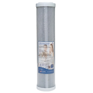 מסנן מים CTO פחם פעיל 20 אינץ' BB - הפחתת כלור, טעם וריח - דגם WAT-FLCA-CTO-2020