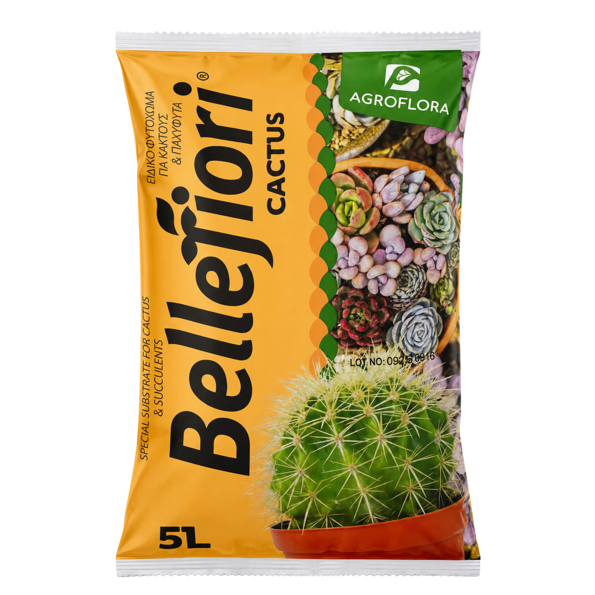 מצע שתילה Belleflori לקקטוסים וסוקולנטים 5 ליטר עם פומיס לניקוז מושלם וצמיחה בריאה