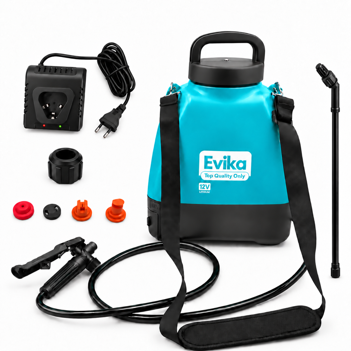 מרסס חשמלי נטען 6 ליטר EVIKA עם סוללת ליתיום 12V נשלפת
