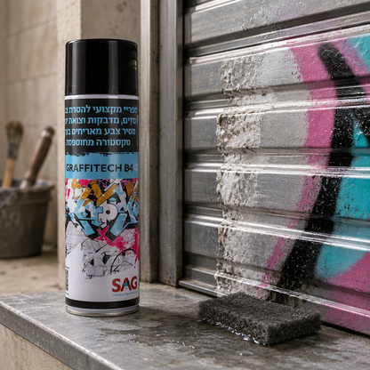 תכשיר Graffitech B4 SAG | מסיר דבק וצבע | PH נייטרלי | 500 מ"ל צבע, דבק