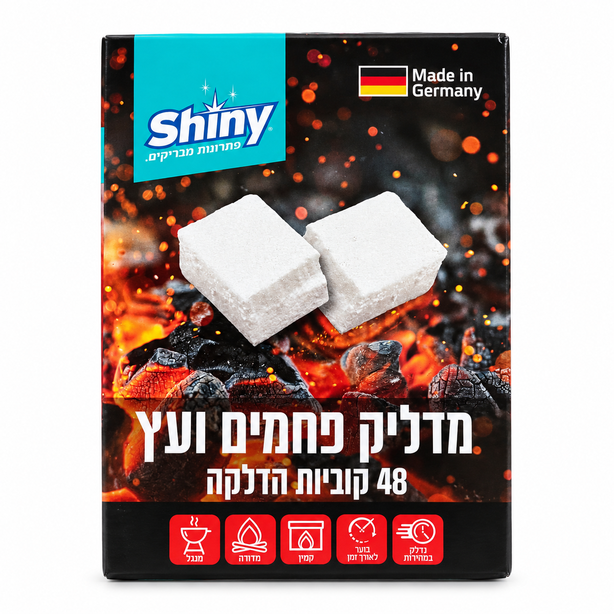 קוביות הצתה לפחמים ועץ Shiny - 48 יח'