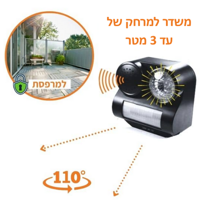 מכשיר אולטרה סוני הרחקת יונים ועטלפים באמצעות גלי קול