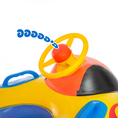 גלגל ים תינוק מכונית מירוץ עם הגה מצפצץ + גגון