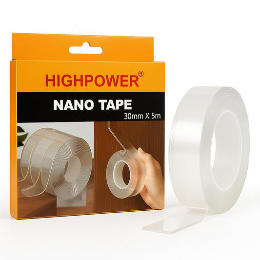 דבק ננו דו-צדדי חזק במיוחד HIGHPOWER Nano Tape רוחב ‎30‎ מ״מ אורך ‎5‎ מטר