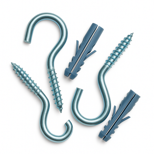 וו תקרה בינוני עם דיבל - סט 5 יחידות, מתאים למגוון שימושי תלייה
