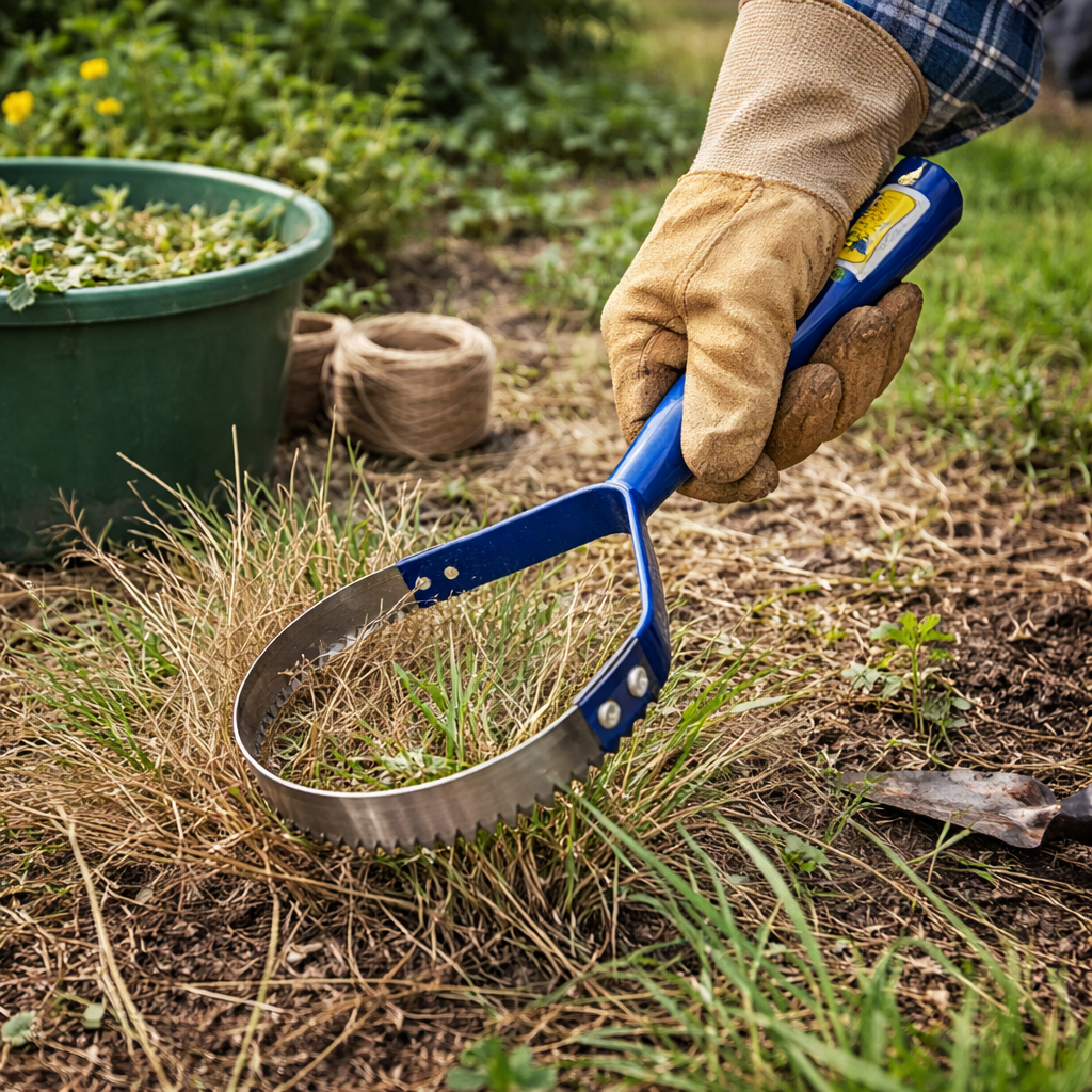 מעשב משור 15 ס"מ לניקוש עשבייה יבשה לגינון ביתי וחקלאי מעשב משור | קוטר 15 ס"מ