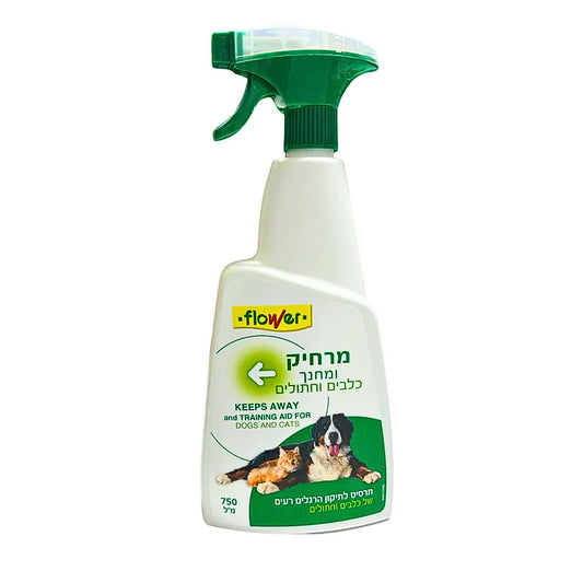 תרסיס מרחיק לדחיית כלבים וחתולים בבית, בגן ובחצר 750 מ"ל