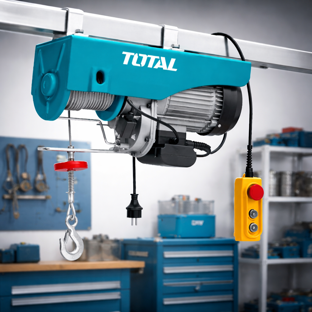 מנוף חשמלי מקצועי עוצמתי 900W עם מערכת כבלים כפולה לעבודות הרמה כבדות - פתרו  מושלם לבנייה,