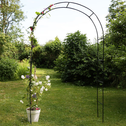 קשת תמיכה ברוחב 140 ס"מ ממתכת איכותית לצמחים מטפסים ולנוי בגינה בצבע ירוק