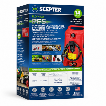 תחנת תדלוק ניידת חשמלית Scepter Flo'N Go PFS PFSG1421 - 53 ליטר - משאבת Fill-Rite -