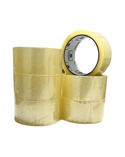 מארז 6 יחידות סרט אריזה, מסקנטייפ שקוף, כל סרט באורך 60 מטר, מתאים לאריזת קרטונים ועמיד לאורך זמן
