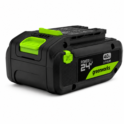 קיט הטענה מקורי ל-Greenworks 24V כולל סוללת ליתיום 4Ah, מטען USB-C מהיר 65W וכבל קלוע -