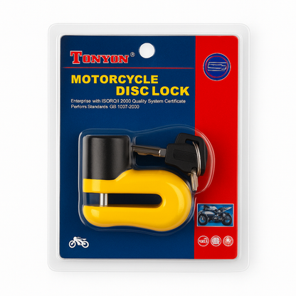 מנעול דיסק לאופניים ולאופנועים קוטר הפין 5.5 מ"מ בבליסטר
