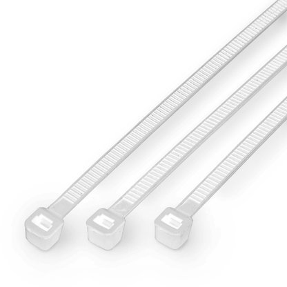 אזיקונים 4.5X350 מ"מ, חבק לבן 100 יחידות, עמידות גבוהה בקרינת UV, עמידות בטמפ' עד 85 (C°)