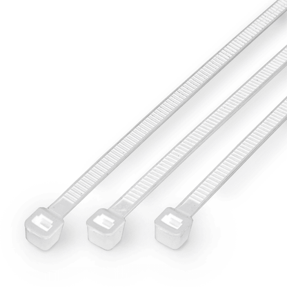 אזיקונים 2.5X100 מ"מ, חבק לבן 100 יחידות, עמידות גבוהה בקרינת UV, עמידות בטמפ' עד 85 (C°)