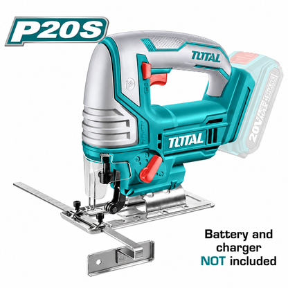 ג'קסו נטען TOTAL P20S 20V לחיתוך עץ ומתכת - כלי קומפקטי וקל לאחיזה לעבודות נגרות, שיפוצים