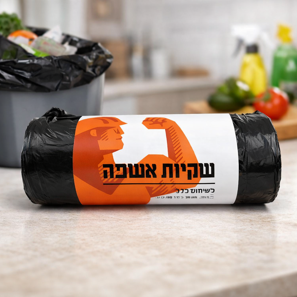 שקיות אשפה חזקות במיוחד לעומס גבוה 90×75 ס"מ – 25 יחידות הרקולס שקיות אשפה איכותיות וחזקות