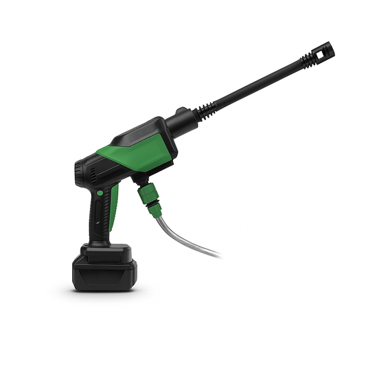 מכשיר לחץ מים 25 בר נטען 20V – עוצמה, ניידות וניקיון מקצועי בכל מקום. כולל סוללה, מטען ו-3 שנות אחריות